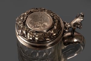 Tankard in argento e cristallo, Germania secolo XIX  - Asta Incanti d'arte - Associazione Nazionale - Case d'Asta italiane