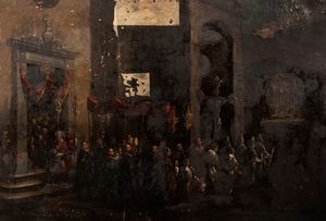 Maniera di Alessandro Magnasco - Processione notturna