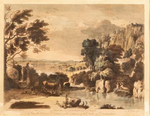 Due acqueforti raffiguranti paesaggi, da Claude Lorraine  - Asta Incanti d'arte - Associazione Nazionale - Case d'Asta italiane