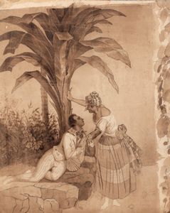 Scuola italiana, secolo XIX : Lotto composto da dodici disegni raffiguranti paesaggi e vedute  - Asta Incanti d'arte - Associazione Nazionale - Case d'Asta italiane