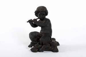 Scultura in bronzo raffigurante faunetto che suona il flauto, secolo XX  - Asta Incanti d'arte - Associazione Nazionale - Case d'Asta italiane