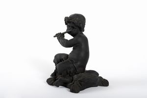 Scultura in bronzo raffigurante faunetto che suona il flauto, secolo XX  - Asta Incanti d'arte - Associazione Nazionale - Case d'Asta italiane