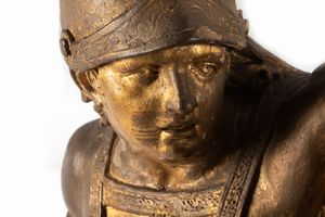 Scuola italiana, secolo XVII : Gruppo scultoreo in terracotta dipinta raffigurante Perseo e Andromeda  - Asta Incanti d'arte - Associazione Nazionale - Case d'Asta italiane