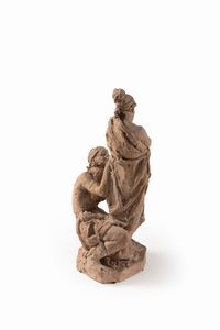 Bozzetto in terracotta raffigurante figura femminile con schiava moresca, secolo XIX  - Asta Incanti d'arte - Associazione Nazionale - Case d'Asta italiane