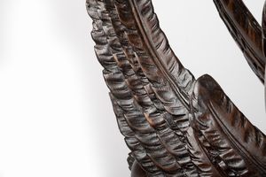 Coppia di chimere in legno a patina scura, secolo XIX  - Asta Incanti d'arte - Associazione Nazionale - Case d'Asta italiane