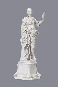 Scultura in porcellana bianca raffigurante figura allegorica, fine secolo XIX  - Asta Incanti d'arte - Associazione Nazionale - Case d'Asta italiane