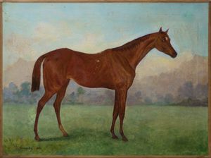 Kate Sowerby (attiva in Inghilterra 1857-1900) - Cavallo baio