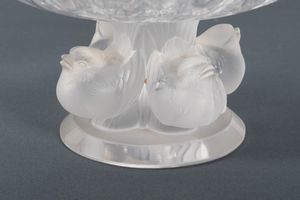 LALIQUE : Coppa in cristallo con uccellini, secolo XX  - Asta Incanti d'arte - Associazione Nazionale - Case d'Asta italiane