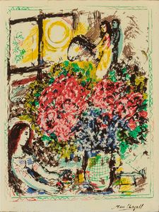 Marc Chagall : Donna con fiori  - Asta Asta a tempo di Arte Moderna e Contemporanea - Associazione Nazionale - Case d'Asta italiane