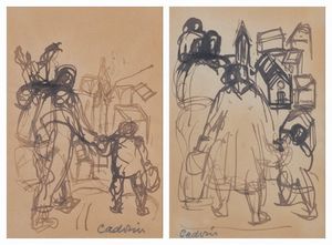 GUIDO CADORIN : Soggetti vari  - Asta Asta a tempo di Arte Moderna e Contemporanea - Associazione Nazionale - Case d'Asta italiane