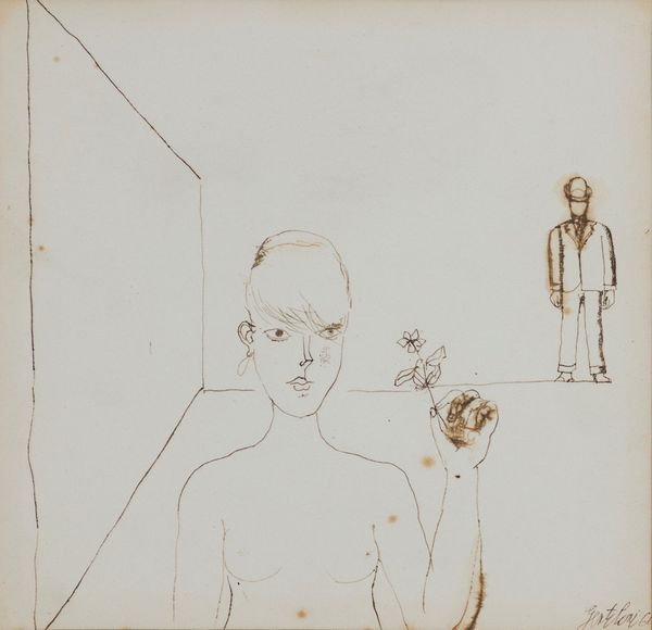 Franco Gentilini : Fanciulla con fiore  - Asta Asta a tempo di Arte Moderna e Contemporanea - Associazione Nazionale - Case d'Asta italiane