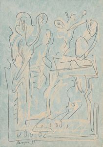 VITTORIO BASAGLIA : Figure  - Asta Asta a tempo di Arte Moderna e Contemporanea - Associazione Nazionale - Case d'Asta italiane