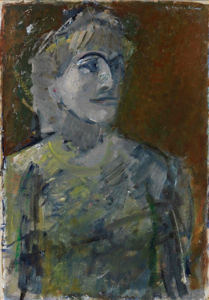 Figura femminile su fondo scuro  - Asta PARADE II - Dipinti del XIX e XX secolo  - Associazione Nazionale - Case d'Asta italiane