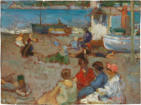 Spiaggia  - Asta PARADE II - Dipinti del XIX e XX secolo  - Associazione Nazionale - Case d'Asta italiane