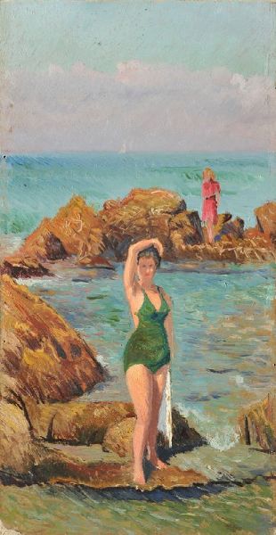 Bagnante  - Asta PARADE II - Dipinti del XIX e XX secolo  - Associazione Nazionale - Case d'Asta italiane