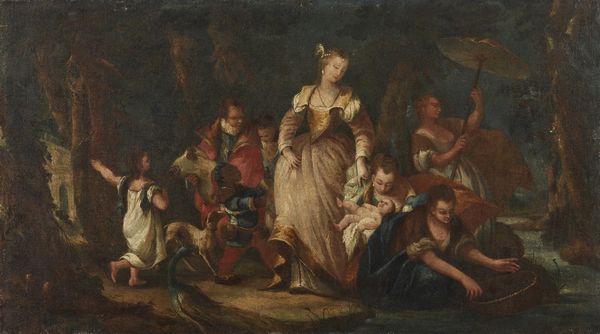 CROSATO (1697-1756/58) GIOVAN BATTISTA : Cerchia di. Mos� salvato dalle acque viene presentato alla figlia del faraone  - Asta Asta 395 | ARTE ANTICA E DEL XIX SECOLO Online - Associazione Nazionale - Case d'Asta italiane