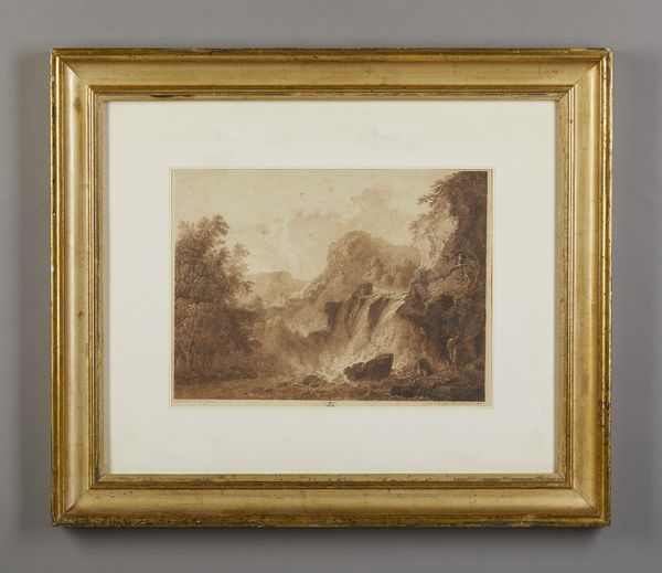 ARTISTA FRANCESE DEL XIX SECOLO : Paesaggio naturale con cascata e figure  - Asta Asta 395 | ARTE ANTICA E DEL XIX SECOLO Online - Associazione Nazionale - Case d'Asta italiane
