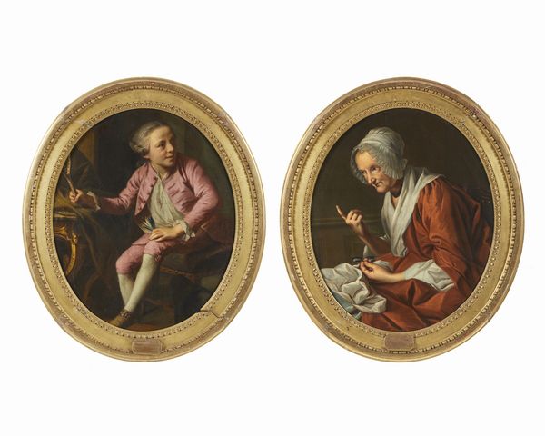 ARTISTA FRANCESE DEL XVIII SECOLO : Coppia di dipinti raffiguranti ritratto di Marie Anne Fillion e Sanson Pierre Darr� de Loupeigne  - Asta Asta 395 | ARTE ANTICA E DEL XIX SECOLO Online - Associazione Nazionale - Case d'Asta italiane