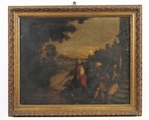 ARTISTA DEL XVIII SECOLO : Paesaggio con personaggi  - Asta Asta 395 | ARTE ANTICA E DEL XIX SECOLO Online - Associazione Nazionale - Case d'Asta italiane