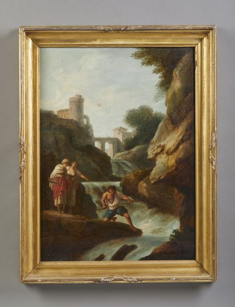 ARTISTA DEL XVIII SECOLO : Paesaggio con torrente e pescatori  - Asta Asta 395 | ARTE ANTICA E DEL XIX SECOLO Online - Associazione Nazionale - Case d'Asta italiane