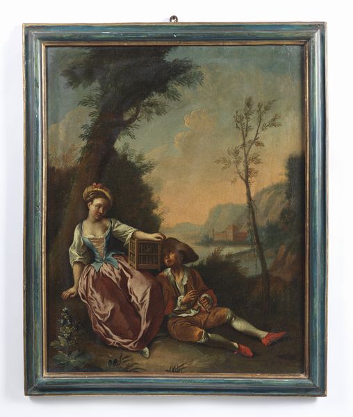 ARTISTA VENETO DEL XVIII SECOLO : Scena galante in un paesaggio  - Asta Asta 395 | ARTE ANTICA E DEL XIX SECOLO Online - Associazione Nazionale - Case d'Asta italiane