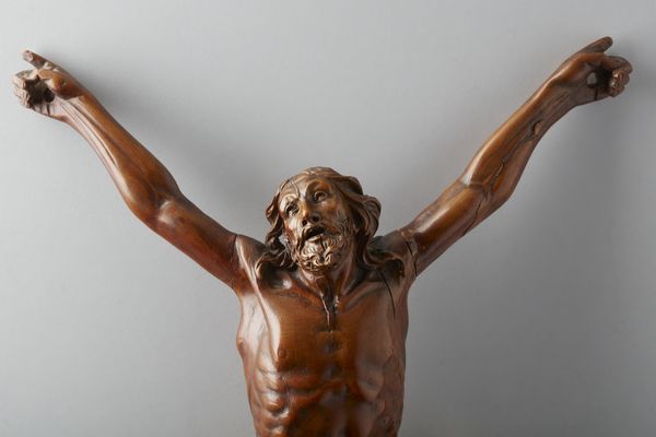 SCULTORE DELL'ITALIA SETTENTRIONALE DEL XVII SECOLO : Corpus Christi in legno di bosso parzialmente dorato  - Asta Asta 395 | ARTE ANTICA E DEL XIX SECOLO Online - Associazione Nazionale - Case d'Asta italiane