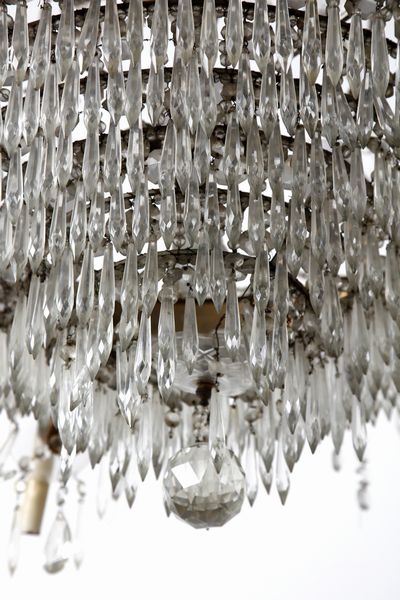 MANIFATTURA DEL XIX SECOLO : Grande lampadario in stile Impero in metallo e cristallo  - Asta Asta 395 | ARTE ANTICA E DEL XIX SECOLO Online - Associazione Nazionale - Case d'Asta italiane