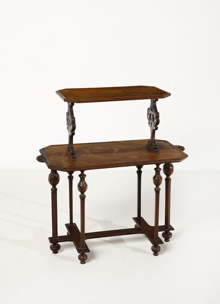 GALL� : Etagere in legno intagliato e intarsiato in varie essenze a decorazioni floreali  - Asta Asta 395 | ARTE ANTICA E DEL XIX SECOLO Online - Associazione Nazionale - Case d'Asta italiane