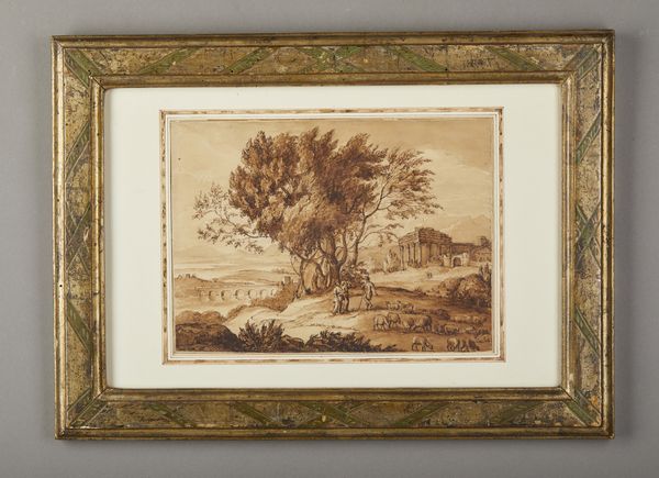 ARTISTA VENETO DEL XVIII SECOLO : Paesaggio arcadico con rovine e personaggi  - Asta Asta 395 | ARTE ANTICA E DEL XIX SECOLO Online - Associazione Nazionale - Case d'Asta italiane