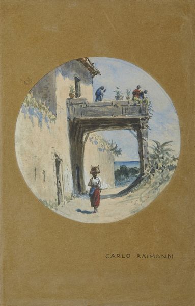 Scuola italiana del XIX secolo : Gruppo di tre opere su carta raffiguranti un paesaggio mediterraneo con iscrizione a Carlo Raimondi (1809-1883) e due paesaggi montani  - Asta Asta 395 | ARTE ANTICA E DEL XIX SECOLO Online - Associazione Nazionale - Case d'Asta italiane