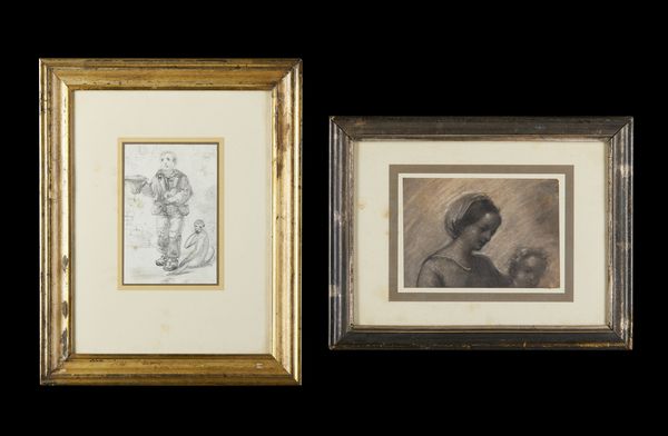 Scuola italiana del XIX secolo : Bambino mendicante e Madonna con Bambino  - Asta Asta 395 | ARTE ANTICA E DEL XIX SECOLO Online - Associazione Nazionale - Case d'Asta italiane