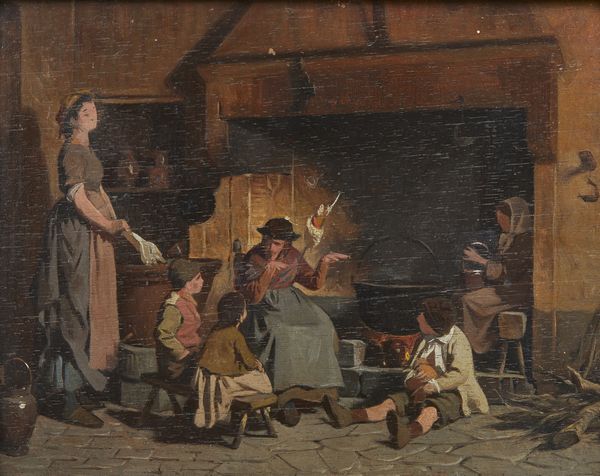 ARTISTA LOMBARDO DEL XIX SECOLO : Scena di vita domestica  - Asta Asta 395 | ARTE ANTICA E DEL XIX SECOLO Online - Associazione Nazionale - Case d'Asta italiane