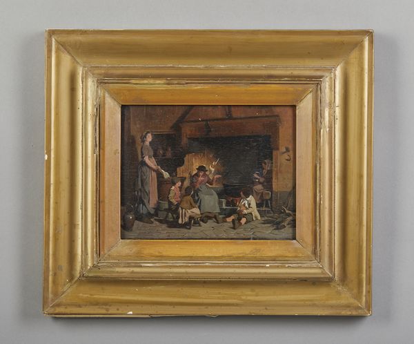 ARTISTA LOMBARDO DEL XIX SECOLO : Scena di vita domestica  - Asta Asta 395 | ARTE ANTICA E DEL XIX SECOLO Online - Associazione Nazionale - Case d'Asta italiane