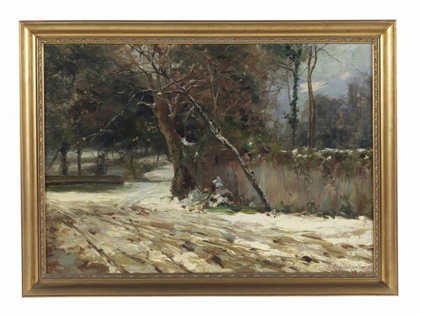 VITALINI FRANCESCO (1865 - 1905) : Paesaggio con alberi  - Asta Asta 395 | ARTE ANTICA E DEL XIX SECOLO Online - Associazione Nazionale - Case d'Asta italiane