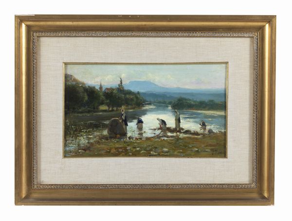 VITALINI FRANCESCO (1865 - 1905) : Lavandaie al fiume  - Asta Asta 395 | ARTE ANTICA E DEL XIX SECOLO Online - Associazione Nazionale - Case d'Asta italiane