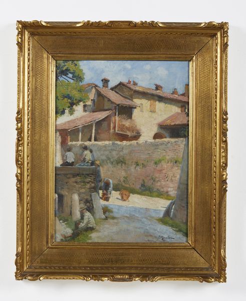 AROLDI TOMMASO (1870 - 1928) : Cascinale con personaggi  - Asta Asta 395 | ARTE ANTICA E DEL XIX SECOLO Online - Associazione Nazionale - Case d'Asta italiane