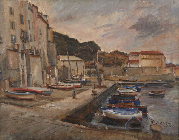 ARATA FRANCESCO (1890 - 1956) : Barche in porto  - Asta Asta 395 | ARTE ANTICA E DEL XIX SECOLO Online - Associazione Nazionale - Case d'Asta italiane