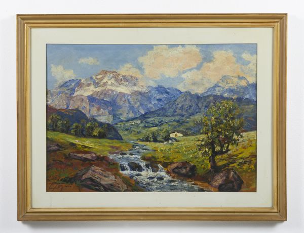 TOGNI EDOARDO (1884 - 1962) : Paesaggio in Val di Fumo  - Asta Asta 395 | ARTE ANTICA E DEL XIX SECOLO Online - Associazione Nazionale - Case d'Asta italiane