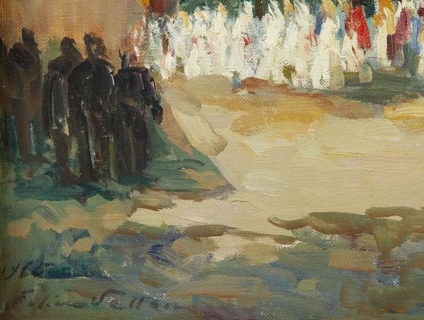 VELLAN FELICE (1889 - 1976) : Processione nel canavese  - Asta Asta 395 | ARTE ANTICA E DEL XIX SECOLO Online - Associazione Nazionale - Case d'Asta italiane