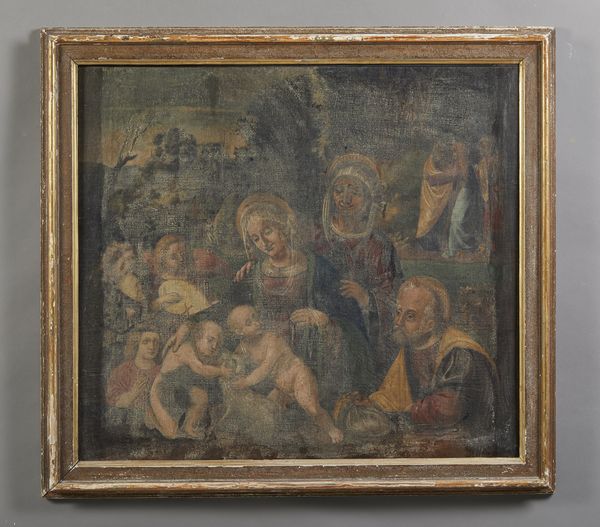 ARTISTA DEL XVI SECOLO : Madonna con Bambino, San Giovannino con l'agnello e Sant'Anna  - Asta Asta 395 | ARTE ANTICA E DEL XIX SECOLO Online - Associazione Nazionale - Case d'Asta italiane