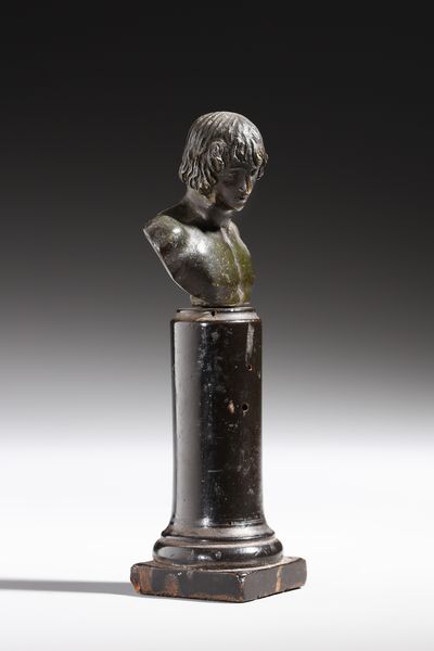 BRONZISTA DEL XIX SECOLO : Busto di fanciullo in bronzo, probabilmente Antinoo  - Asta Asta 395 | ARTE ANTICA E DEL XIX SECOLO Online - Associazione Nazionale - Case d'Asta italiane
