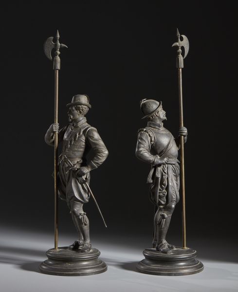BRONZISTA DEL XIX-XX SECOLO : Coppia di armigeri in abiti rinascimentali  - Asta Asta 395 | ARTE ANTICA E DEL XIX SECOLO Online - Associazione Nazionale - Case d'Asta italiane