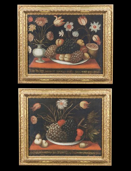 ARTISTA SPAGNOLO DEL XVII SECOLO : Coppia di dipinti raffiguranti nature morte con fiori e frutta  - Asta Asta 395 | ARTE ANTICA E DEL XIX SECOLO Online - Associazione Nazionale - Case d'Asta italiane
