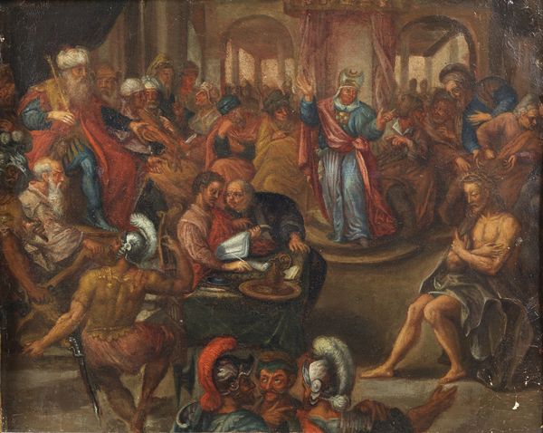 ARTISTA NORDEUROPEO DEL XVII SECOLO : Il processo di Ges�  - Asta Asta 395 | ARTE ANTICA E DEL XIX SECOLO Online - Associazione Nazionale - Case d'Asta italiane