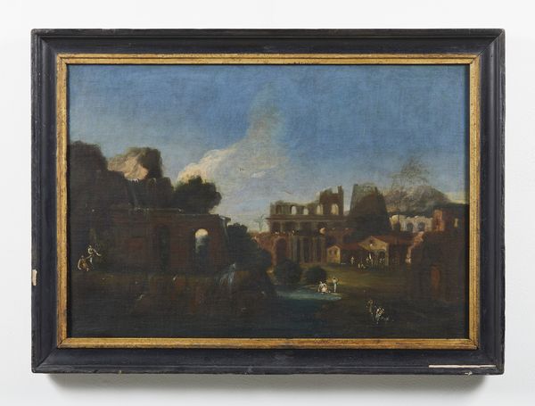ARTISTA DEL XVII SECOLO : Paesaggio con rovine e personaggi  - Asta Asta 395 | ARTE ANTICA E DEL XIX SECOLO Online - Associazione Nazionale - Case d'Asta italiane