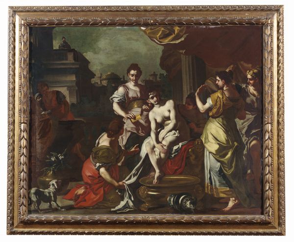 ARTISTA NAPOLETANO DEL XVII SECOLO : Betsabea al bagno  - Asta Asta 395 | ARTE ANTICA E DEL XIX SECOLO Online - Associazione Nazionale - Case d'Asta italiane