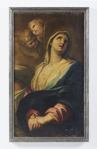 ARTISTA ITALIANO DEL XVII-XVIII SECOLO : Madonna con angeli  - Asta Asta 395 | ARTE ANTICA E DEL XIX SECOLO Online - Associazione Nazionale - Case d'Asta italiane