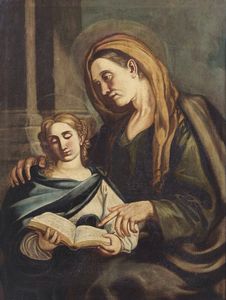 SOLIMENA FRANCESCO (1657 - 1747) - Seguace di. Sant'Anna e la Vergine