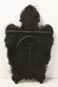 MANIFATTURA VENEZIANA DEL XX SECOLO : Specchiera con cornice in vetro con elementi fitomorfi e fiori applicati  - Asta Asta 395 | ARTE ANTICA E DEL XIX SECOLO Online - Associazione Nazionale - Case d'Asta italiane