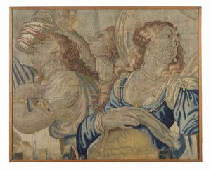 MANIFATTURA FIAMMINGA DEL XVII SECOLO : Frammento di arazzo raffigurante personaggi, forse da un modello di Pieter Paul Rubens  - Asta Asta 395 | ARTE ANTICA E DEL XIX SECOLO Online - Associazione Nazionale - Case d'Asta italiane